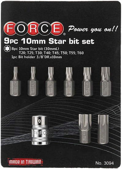 Набор бит 3/8" 9 предметов FORCE (3094)