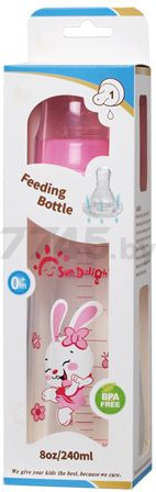 Бутылочка для кормления SUN DELIGHT с узким горлышком от 0 мес 240 мл розовый (31255) - Фото 2