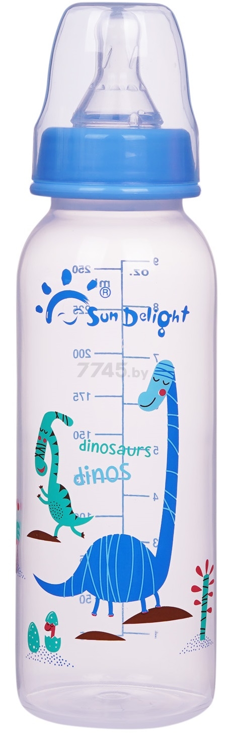 Бутылочка для кормления SUN DELIGHT с узким горлышком от 6 мес 250 мл синий (31755)