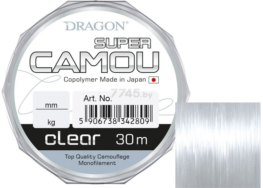Леска монофильная DRAGON Super Camou Clear 0,22 мм/30 м (31-49-022)