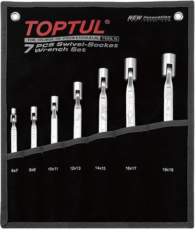 Набор ключей торцевых шарнирных 6-19 мм 7 предметов TOPTUL (GPAQ0701)