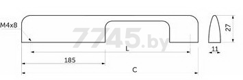 Ручка мебельная скоба AKS Orion-320 черный (62208) - Фото 2