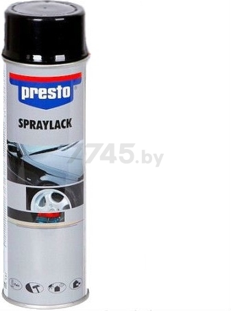 Краска универсальная черный глянцевый PRESTO Rally 500 мл (347337)