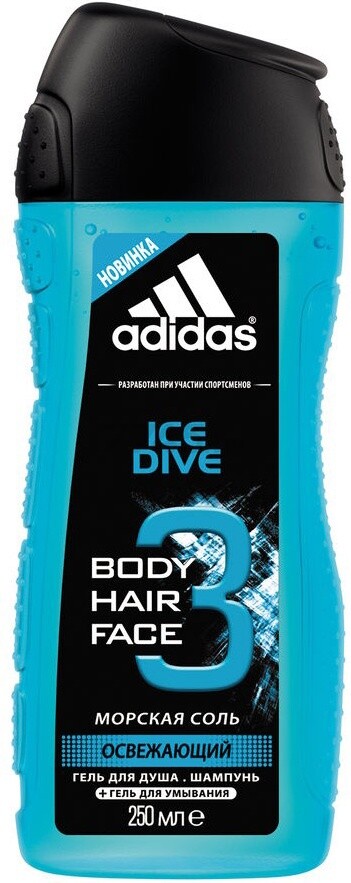 Гель-шампунь для душа ADIDAS Body Hair Face Ice Dive 250 мл (4001041842)