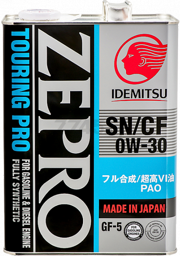 Моторное масло 0W30 синтетическое IDEMITSU Zerpo Touring Pro SN/GF-5 4 л (3615041)