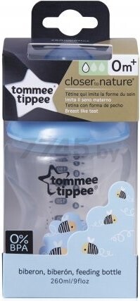 Бутылочка для кормления TOMMEE TIPPEE Closer to Nature Boy от 0 мес 260 мл (422501) - Фото 2