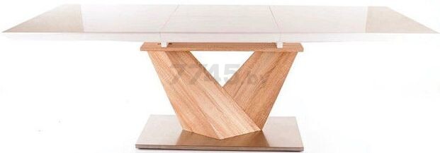 Стол кухонный SIGNAL Alaras белый лак/дуб сонома 160-220х90х76 см (ALARAS) - Фото 2