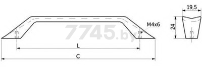 Ручка мебельная скоба AKS Prizma-128 сатиновый никель (61271) - Фото 2