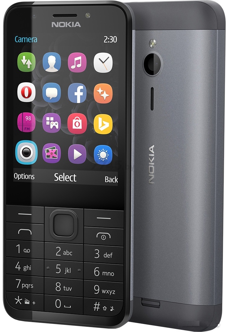 Мобильный телефон NOKIA 230 Dual SIM темно-серебристый