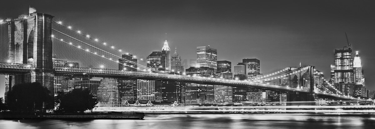 Фотообои бумажные KOMAR Cities New york brooklyn bridge 368x127 см (4-320)