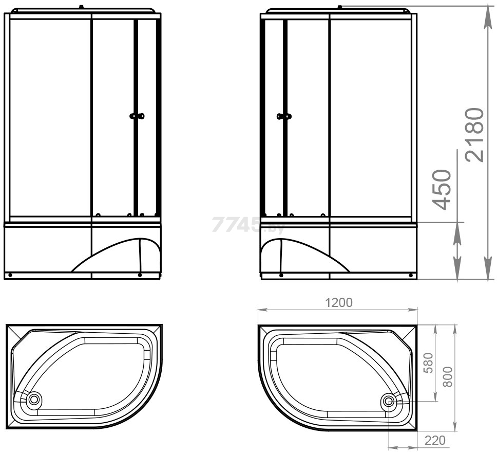 Кабина душевая гидромассажная DOMANI-Spa Delight 128 high L 120х80 (DS01D128LHWM10) - Фото 4