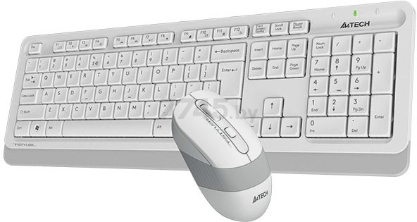 Комплект беспроводной клавиатура и мышь A4TECH Fstyler FG1010 White/Grey - Фото 4