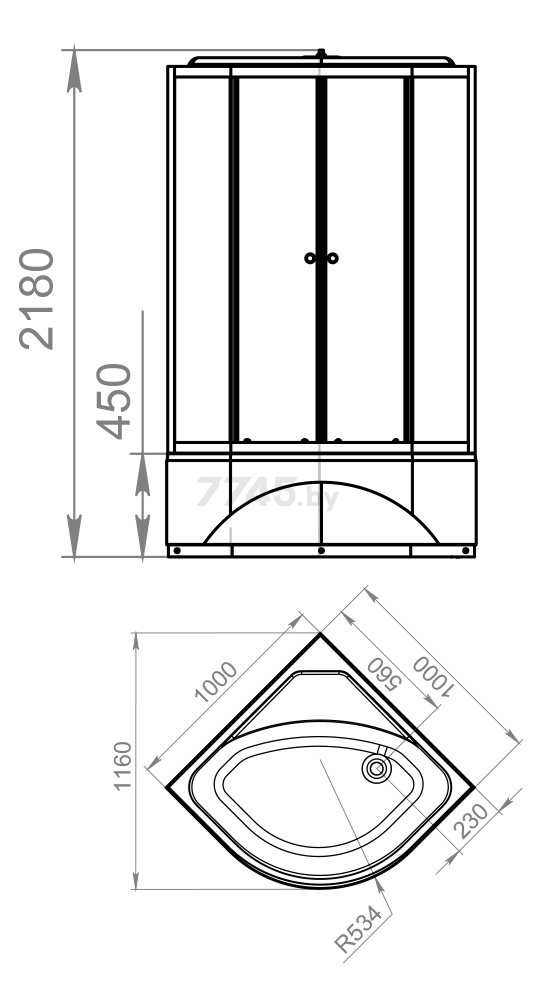 Кабина душевая DOMANI-Spa Delight 110 high 100х100 (DS01D110HWM00) - Фото 4