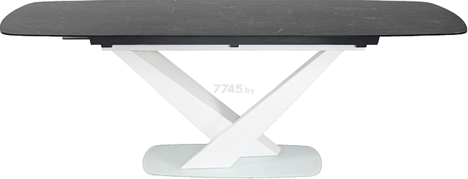 Стол кухонный SIGNAL Cassino II Ceramic 160 графит мрамор/белый матовый 160-220х90х76 см (CASSINOGB160) - Фото 4