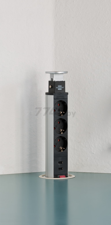 Блок розеточный выдвижной 3 поста 2 USB BRENNENSTUHL (1396200013) - Фото 4