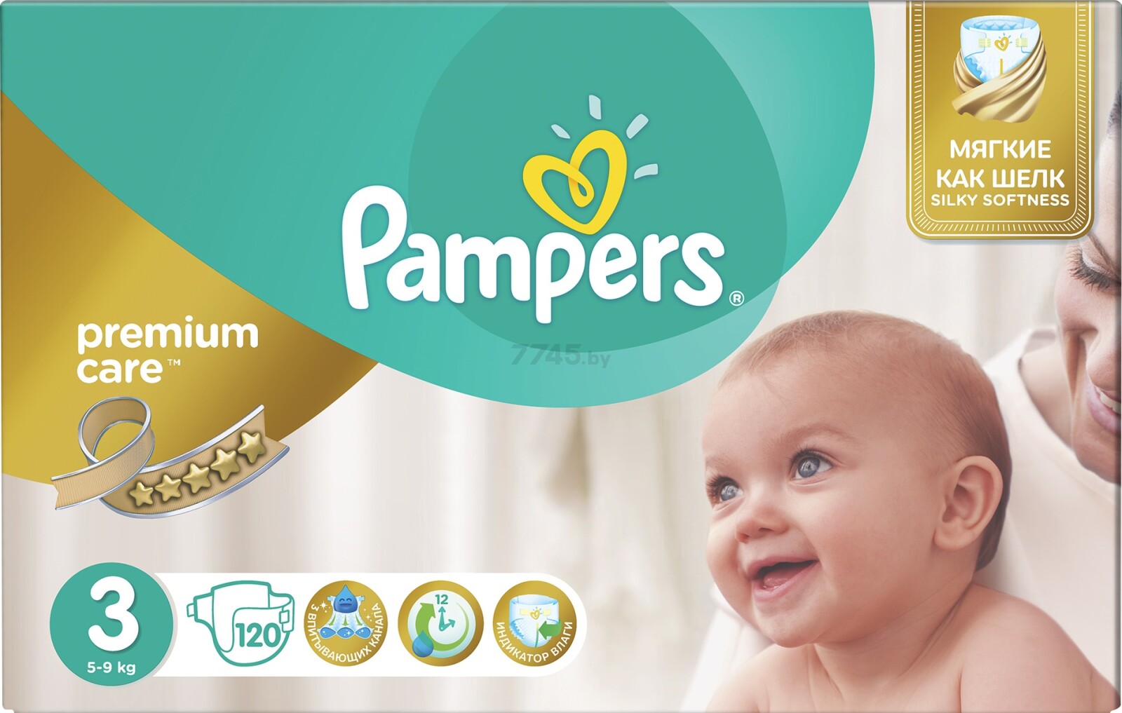 Подгузники PAMPERS Premium Care 3 Midi 5-9 кг 120 штук (4015400465461)