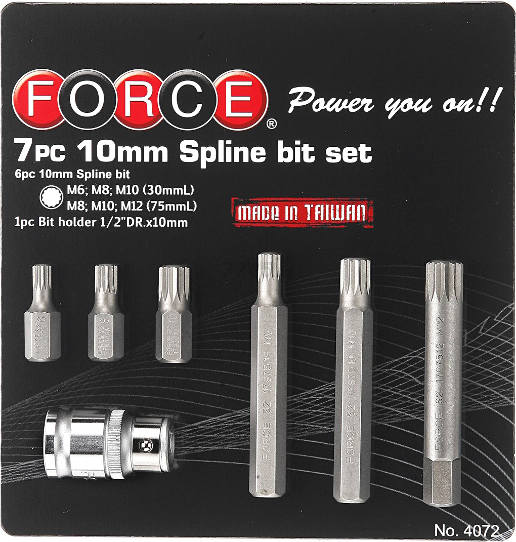 Набор бит 1/2" 7 предметов FORCE (4072)