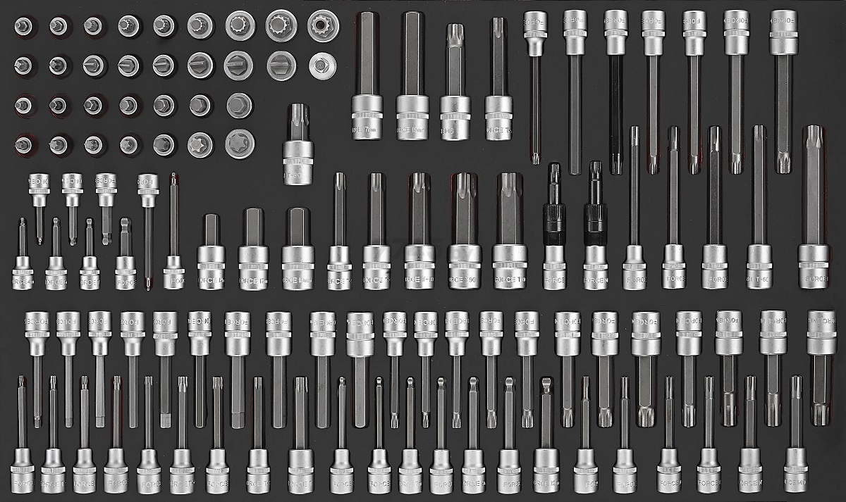 Набор головок-бит 3/8", 1/2" 114 предметов FORCE (41141)