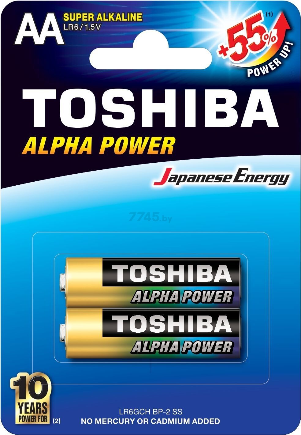 Батарейка АА TOSHIBA Super 1,5 V алкалиновая 2 штуки