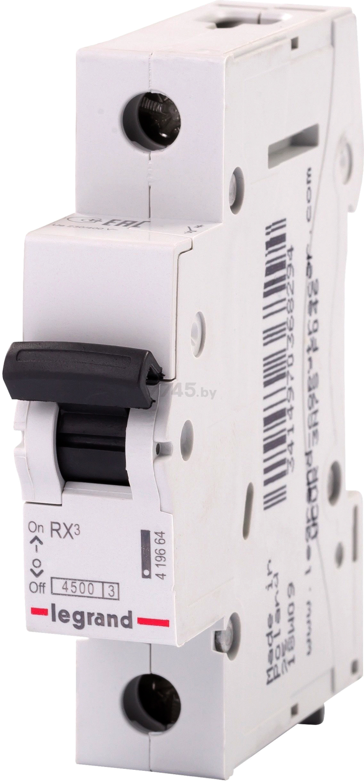 Автоматический выключатель LEGRAND RX3 4500 1P 16А С 4,5кА (419664)