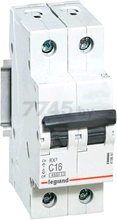 Автоматический выключатель LEGRAND RX3 4500 2P 16А С 4,5кА (419697)