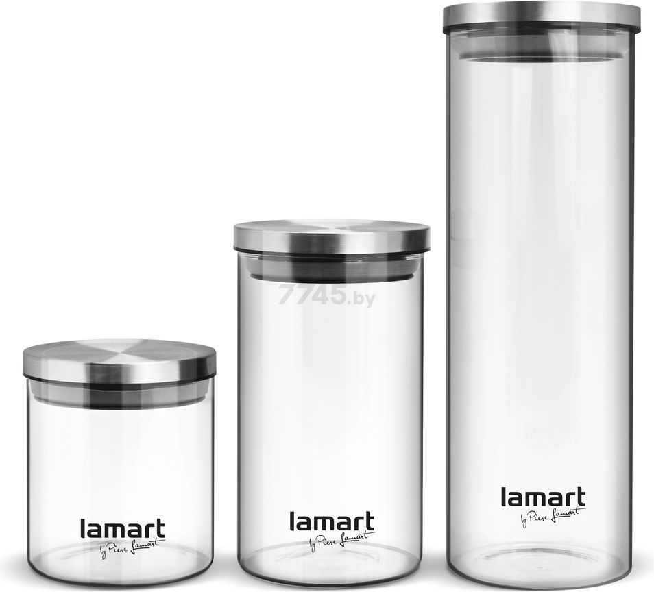 Набор банок для сыпучих продуктов LAMART LT6025 3 штуки (4359948)