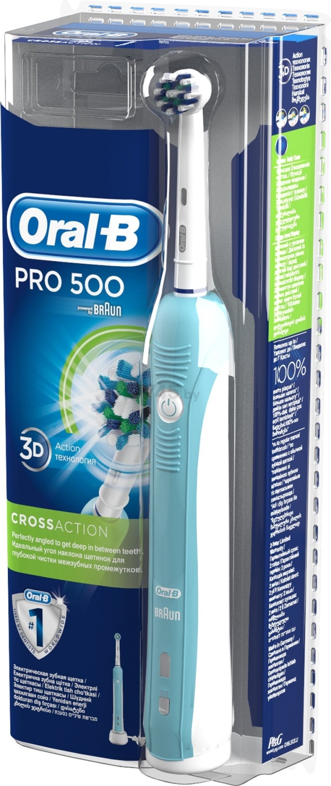 Зубная щетка электрическая ORAL-B Pro 500 CrossAction D16.513U тип 3756 (4210201049661) - Фото 4