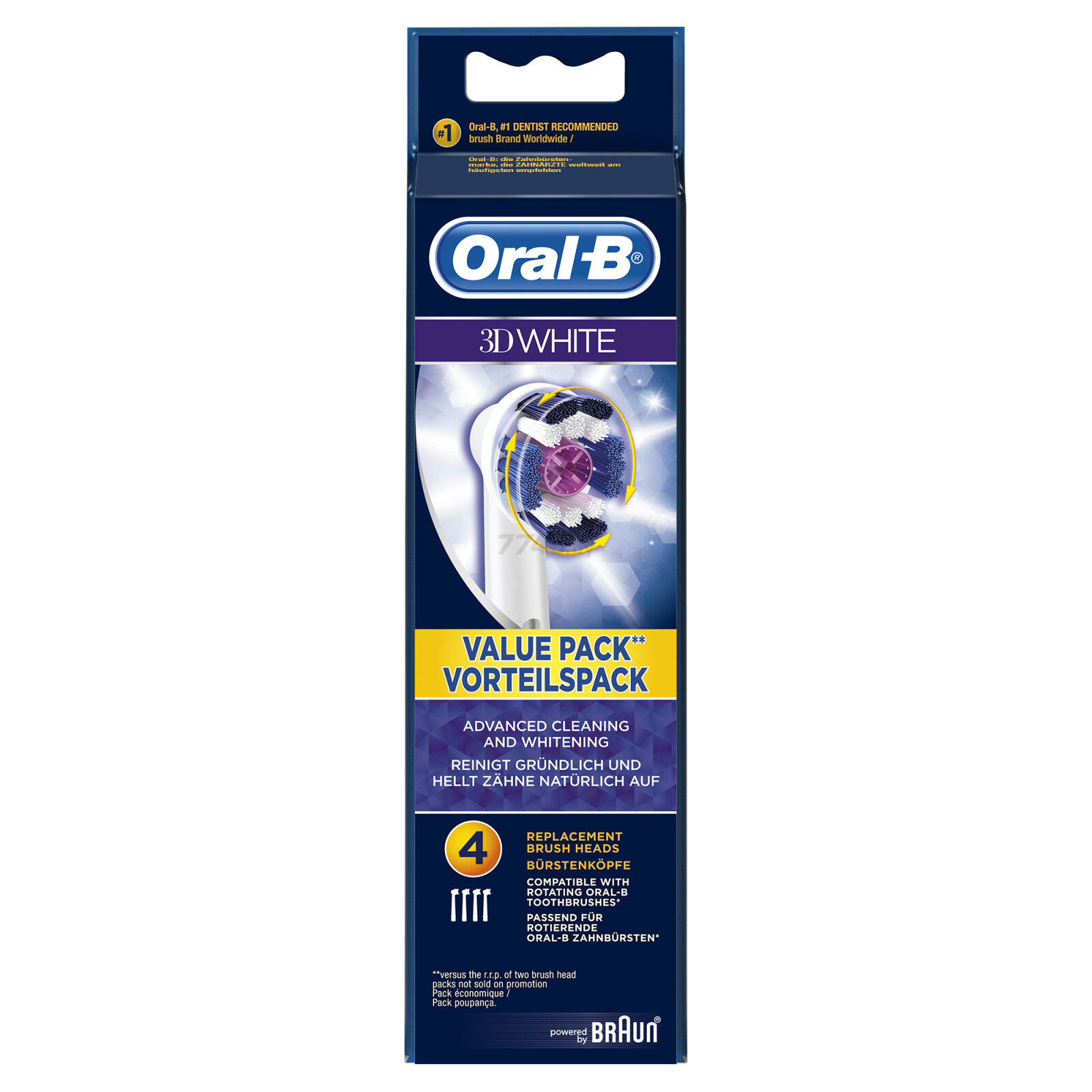 Насадки для электрических зубных щеток ORAL-B 3D White EB18 4 штуки (4210201094562) - Фото 2