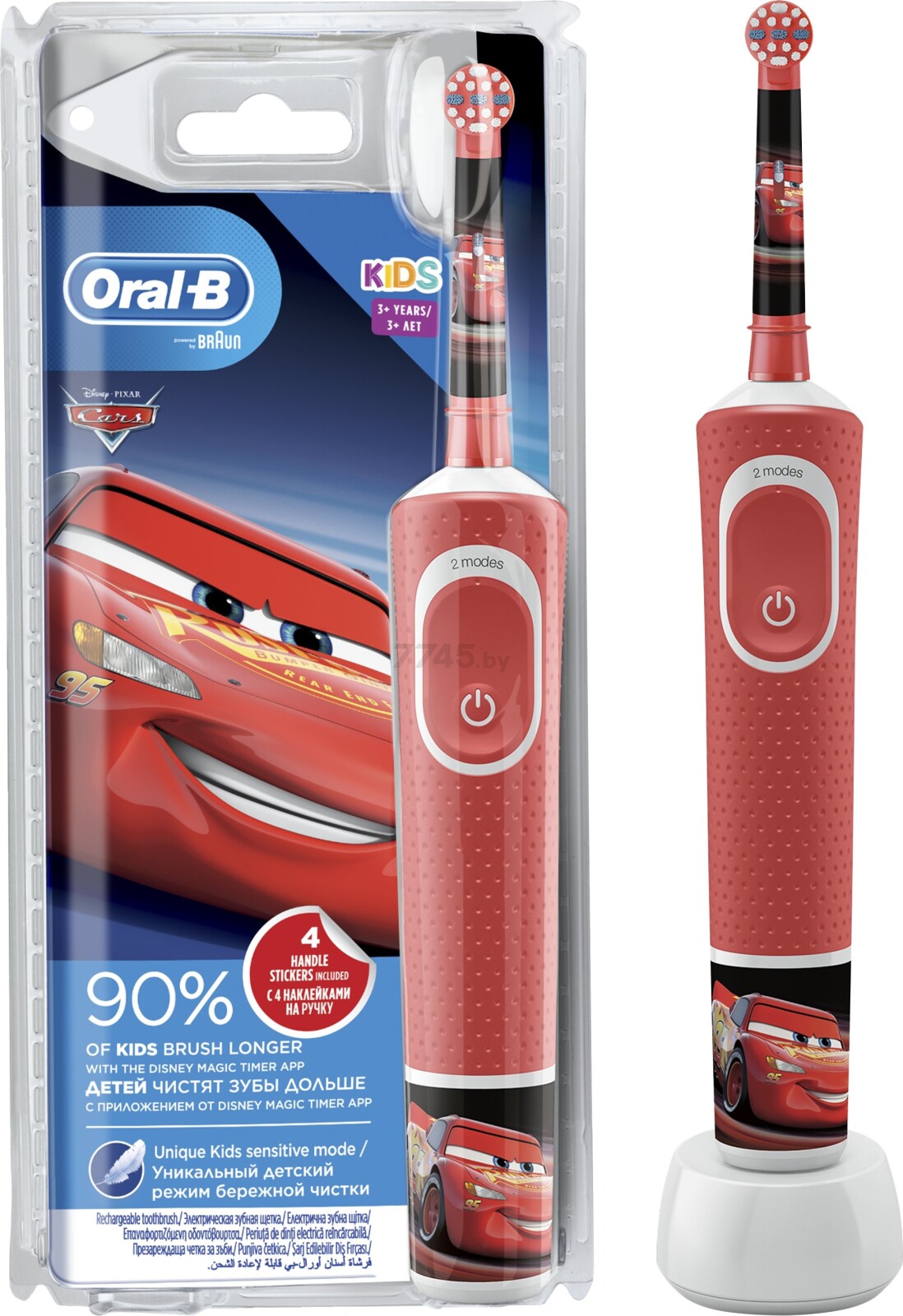 Зубная щетка электрическая детская ORAL-B D100.413.2K Cars тип 3710 (4210201387602) - Фото 2