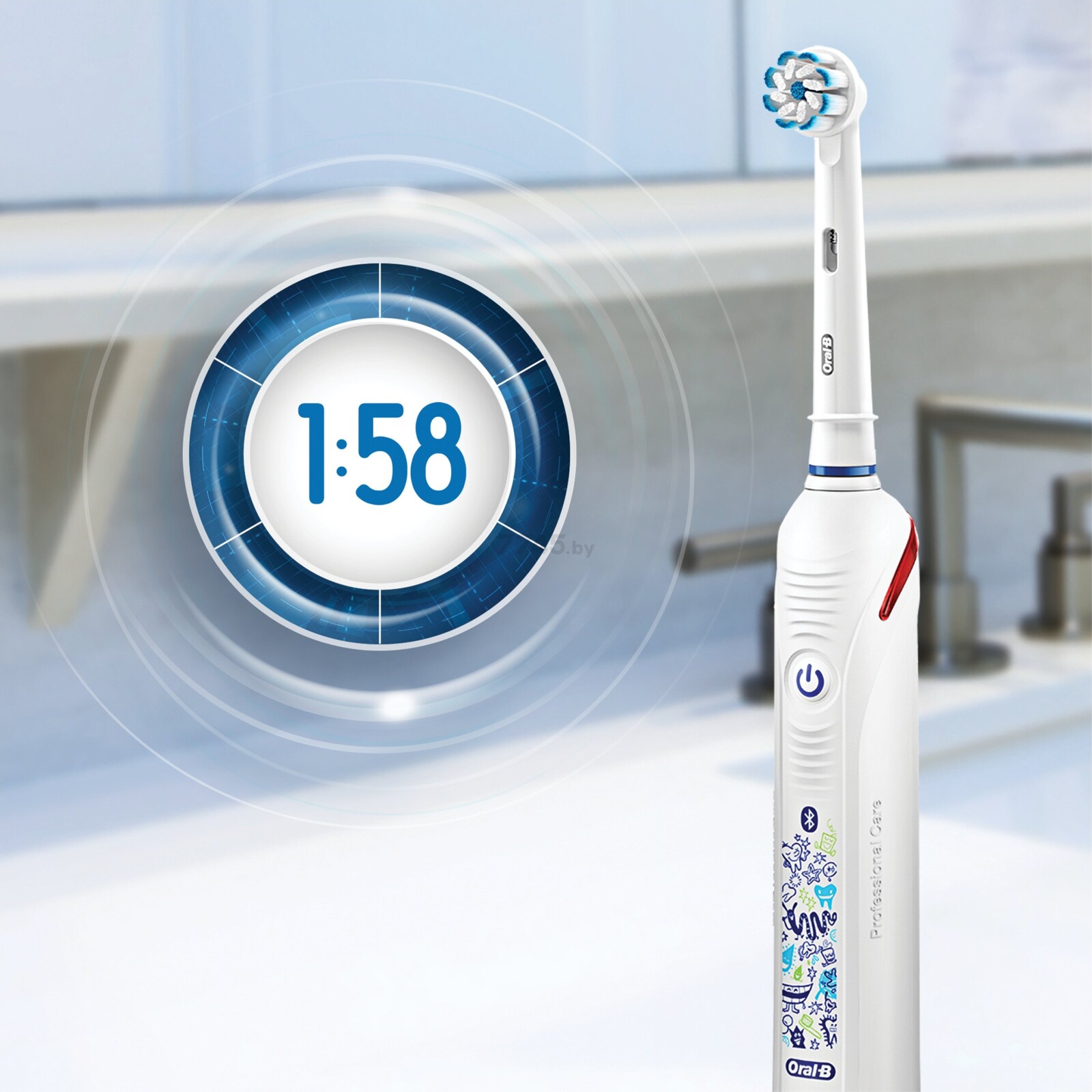 Зубная щетка электрическая детская ORAL-B Junior Smart Sensi Ultrathin White D601.513.3 тип 3767 (4210201246312) - Фото 4