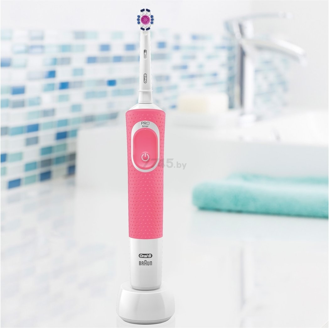 Зубная щетка электрическая ORAL-B Vitality D100.413.1 PRO 3D White тип 3710 Pink (4210201398097) - Фото 10
