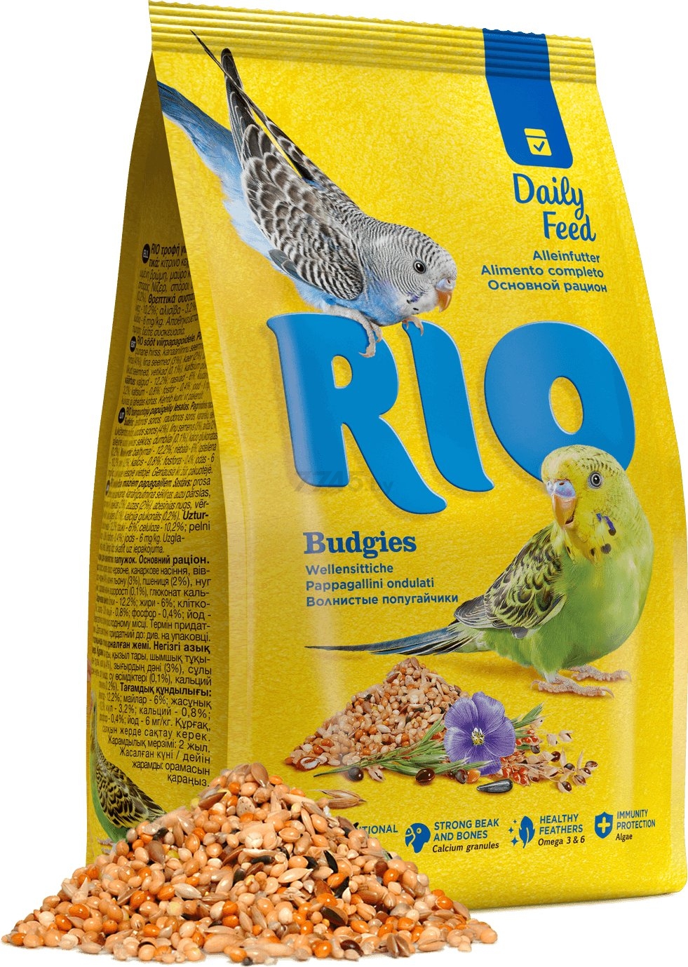 Корм для волнистых попугаев RIO Основной рацион 0,5 кг (4602533420711) - Фото 5