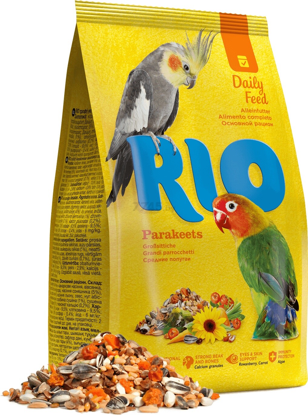 Корм для средних попугаев RIO Основной рацион 0,5 кг (4602533781102) - Фото 2