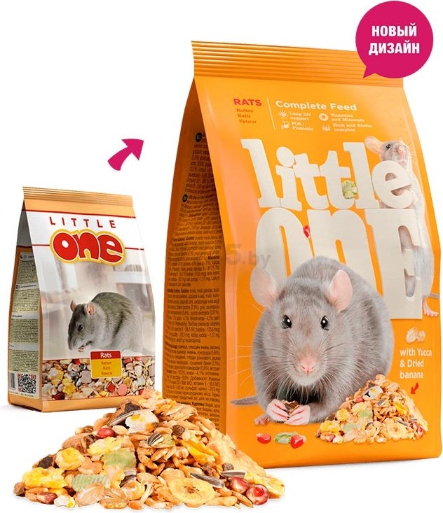 Корм для крыс LITTLE ONE 0,9 кг (4602533783571) - Фото 2