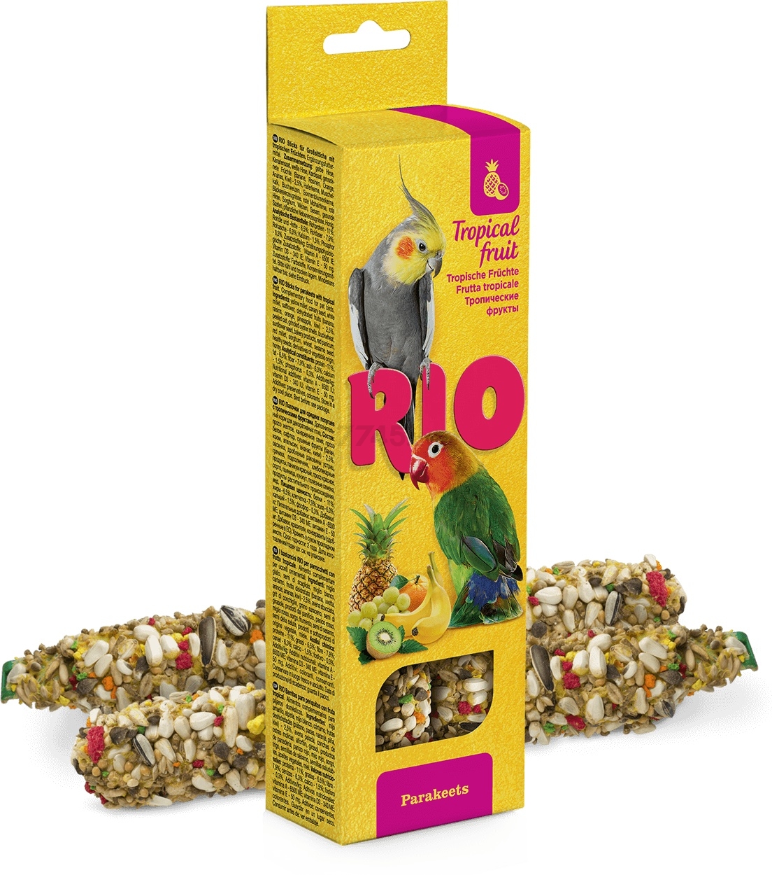 Лакомство для средних попугаев RIO Палочки с тропическими фруктами 2х75 г (4602533784356) - Фото 2