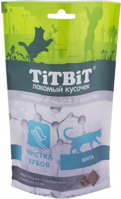 Лакомство для кошек TITBIT Для чистки зубов утка 60 г (4690538015407)