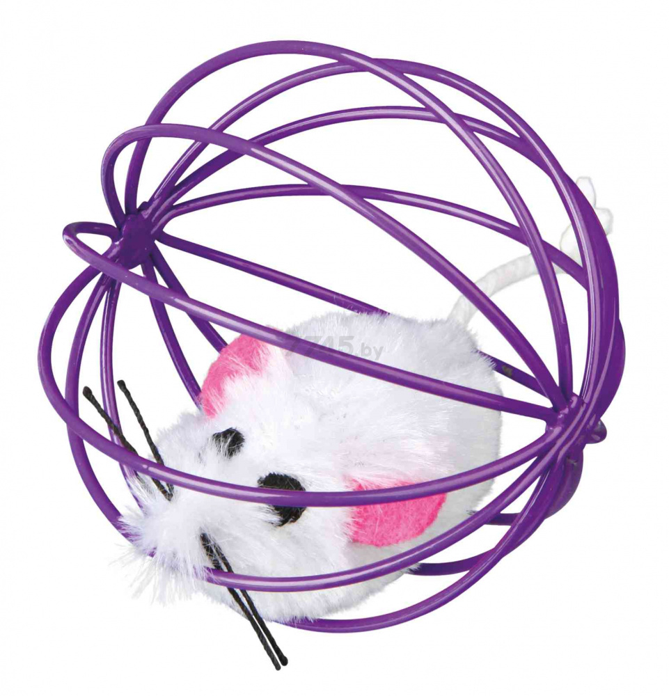 Игрушка для кошек TRIXIE Мышь с колокольчиком в шаре из проволоки d 6 см (4115) - Фото 5