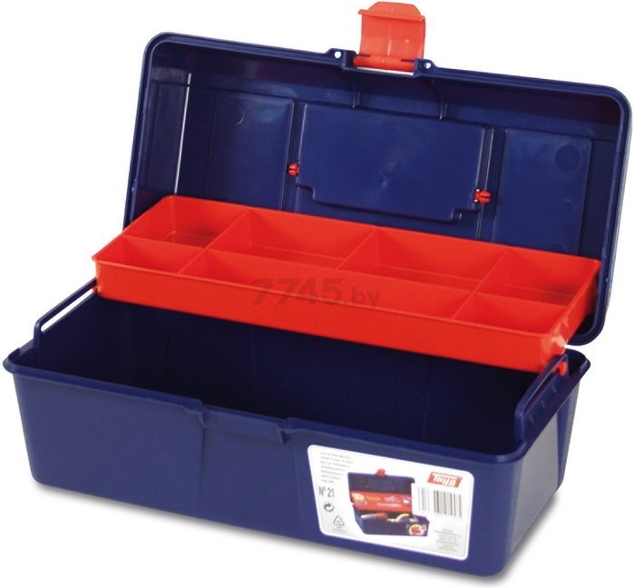 Ящик для инструмента пластмассовый 31x16x13 см с лотком TAYG 21 (121005)