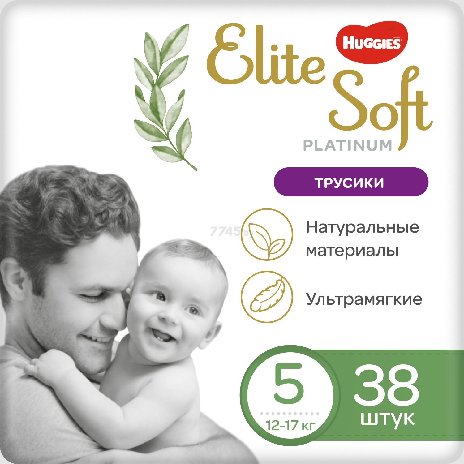 Подгузники-трусики HUGGIES Elite Soft Platinum Mega 5 Junior 12-17 кг 38 штук (5029053548838)