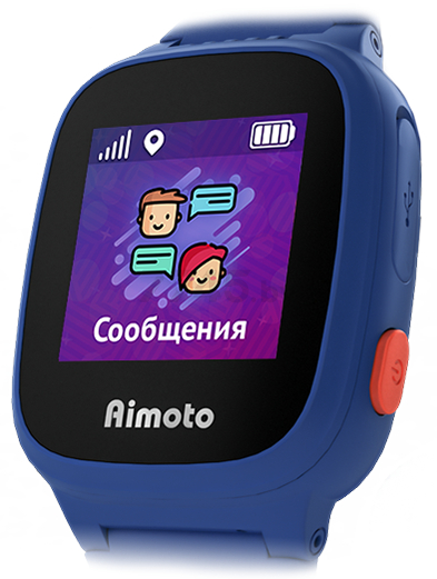 Умные часы детские Кнопка жизни AIMOTO Kid Mini Робот синий - Фото 5