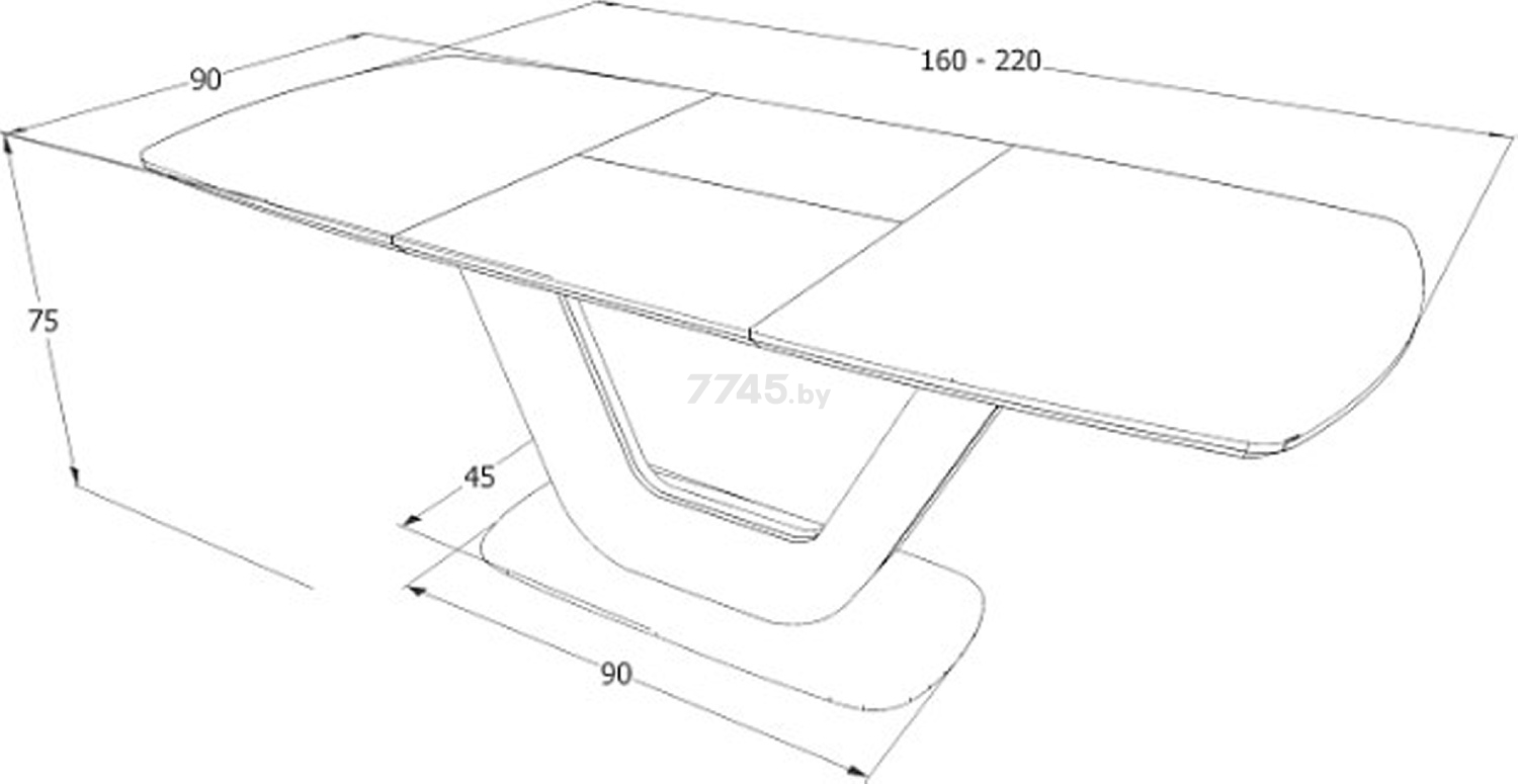Стол кухонный SIGNAL Armani Ceramic серый матовый 160-220х90х76 см (ARMANISZ160) - Фото 5