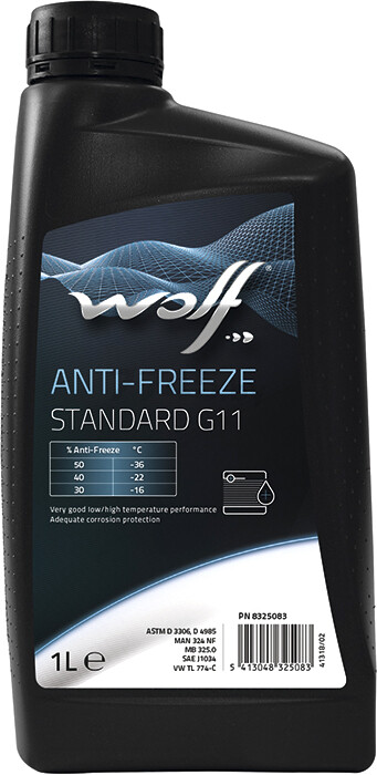 Антифриз G11 синий WOLF Anti-Freeze Standard 1 л (50000/1)