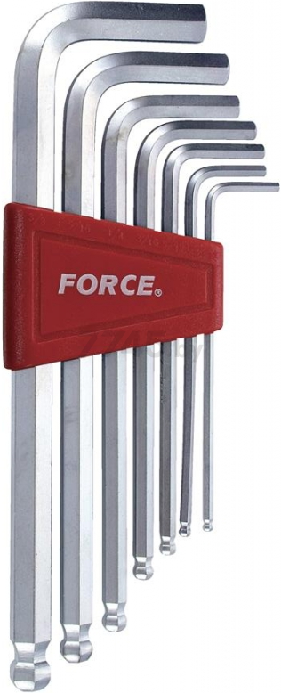 Набор ключей шестигранных 2.5-10 мм удлинённых c шаром 7 предметов FORCE (5072LB)