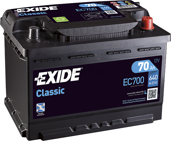 Аккумулятор автомобильный EXIDE Classic 70 А·ч (EC700)