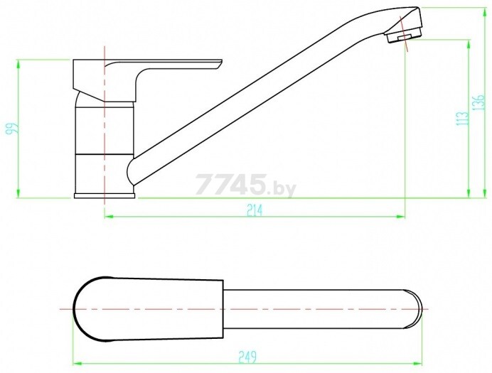 Смеситель для кухни VODA Surface SF 05 - Фото 4