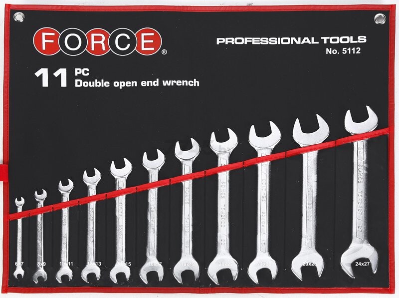 Набор ключей рожковых 6-27 мм 11 предметов FORCE (5112)