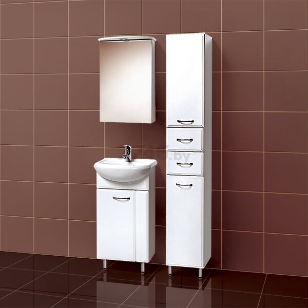 Шкаф с зеркалом для ванной АКВАЛЬ Эмили 47 (AL.04.47.02.L) - Фото 2