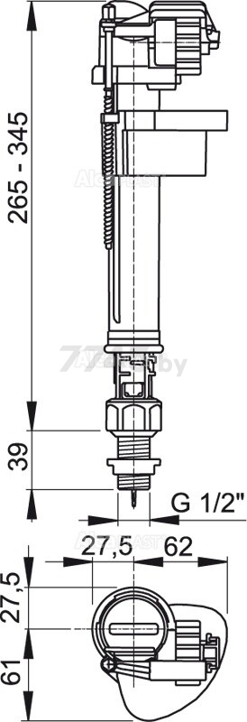 Впускной клапан для унитаза ALCAPLAST A18-1/2" (A18-1/2-BL-01) - Фото 2