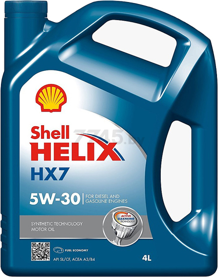 Моторное масло 5W30 полусинтетическое SHELL Helix HX7 4 л (550040004)