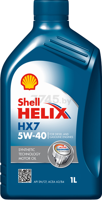 Моторное масло 5W40 полусинтетическое SHELL Helix HX7 1 л (550070318)
